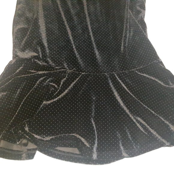 Black velvet pokadot skirt - Picture 2 of 5